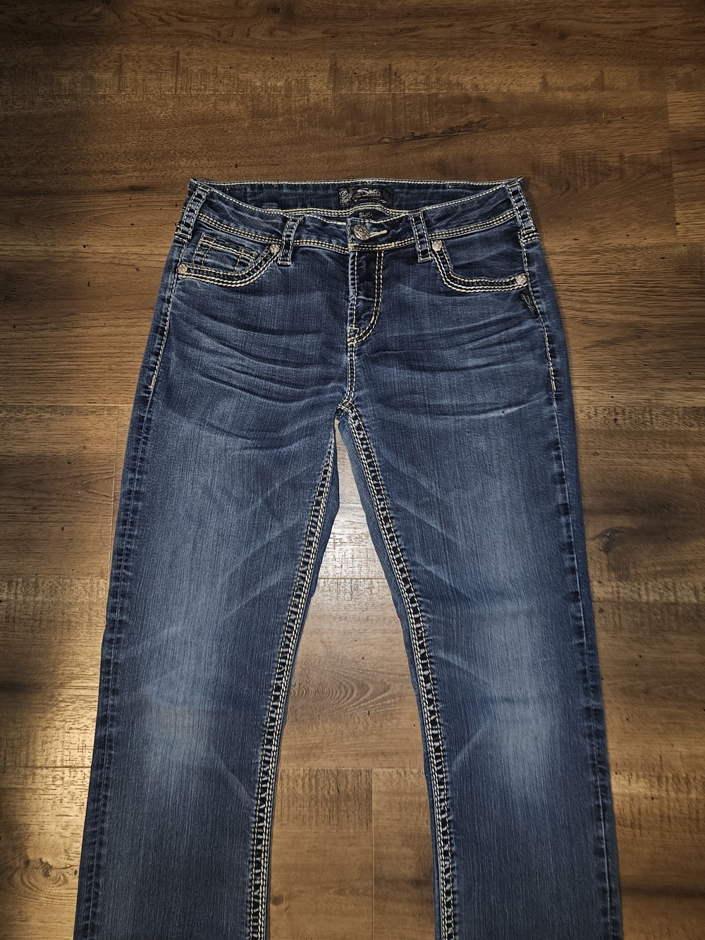 Silver Jeans Women's Medium Blue Straight-Leg Jeans - Picture 2 of 5